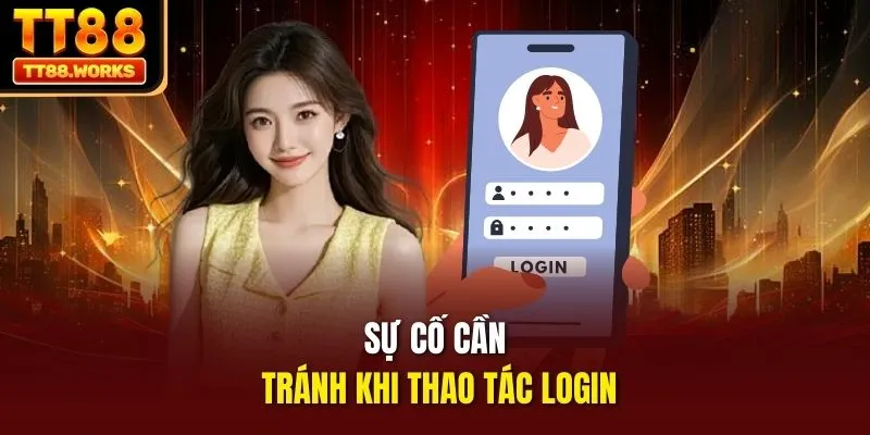 Sự cố cần tránh khi thao tác login